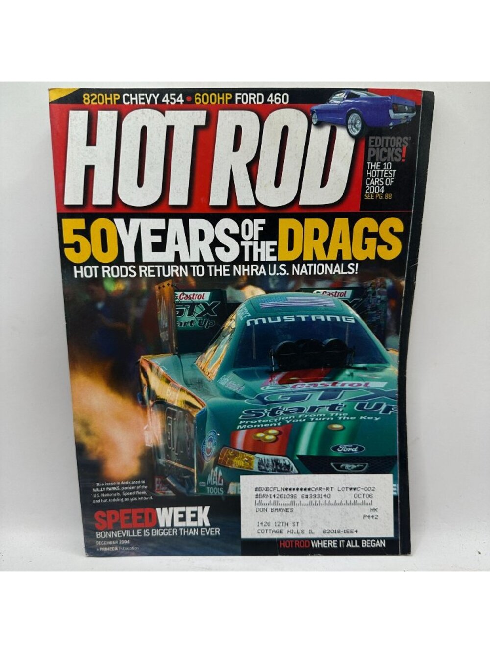 Hot Rod Magazine December 2004 50 Years Of The Drags NHRA Speedweek Bonneville